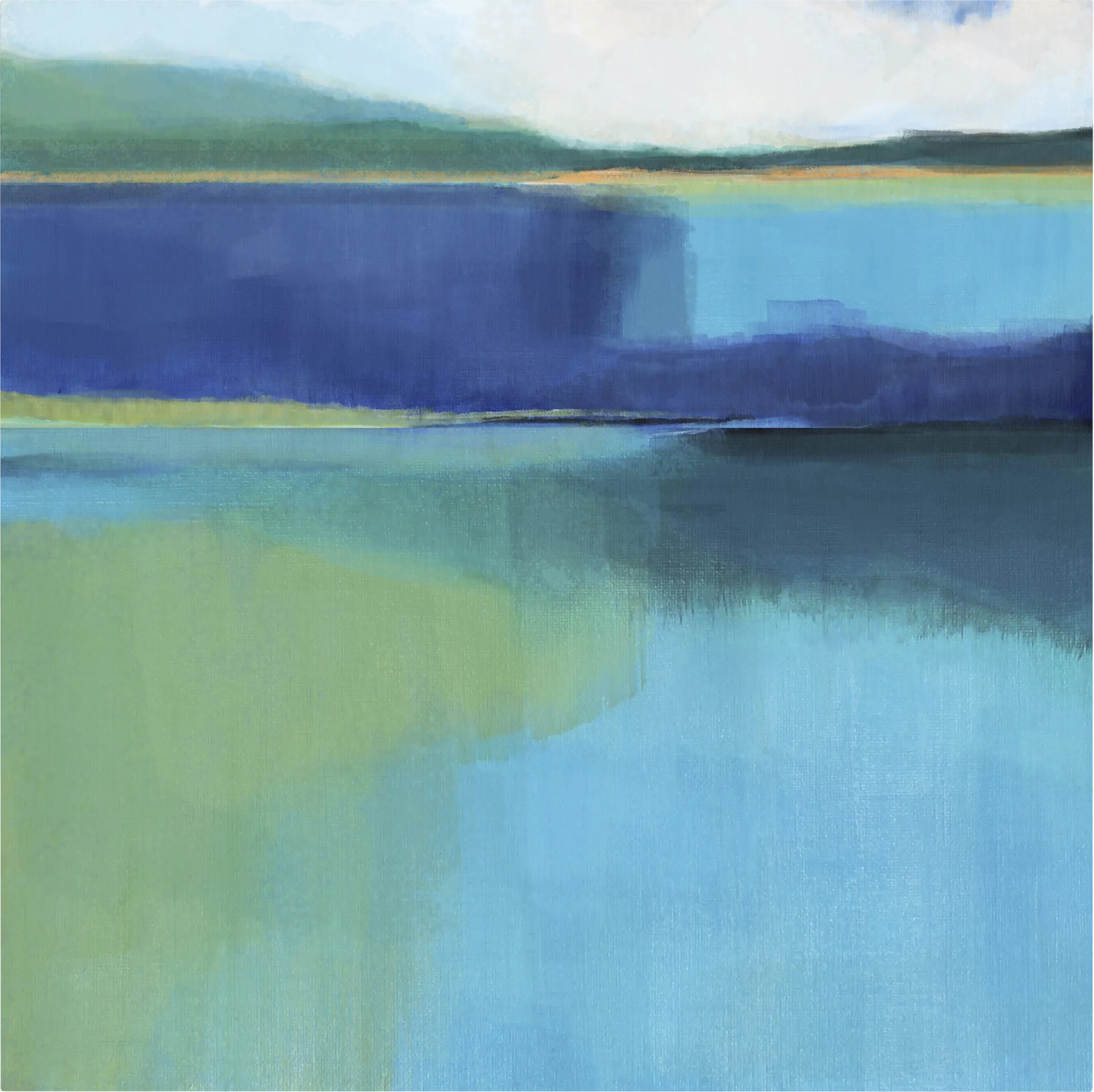 Nature's Reflection II Blue Artwork - Image 1