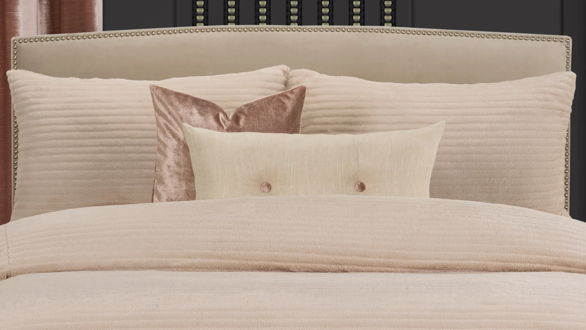 Gwinette Off-White 6pc Queen Duvet Cover Set - Image 1