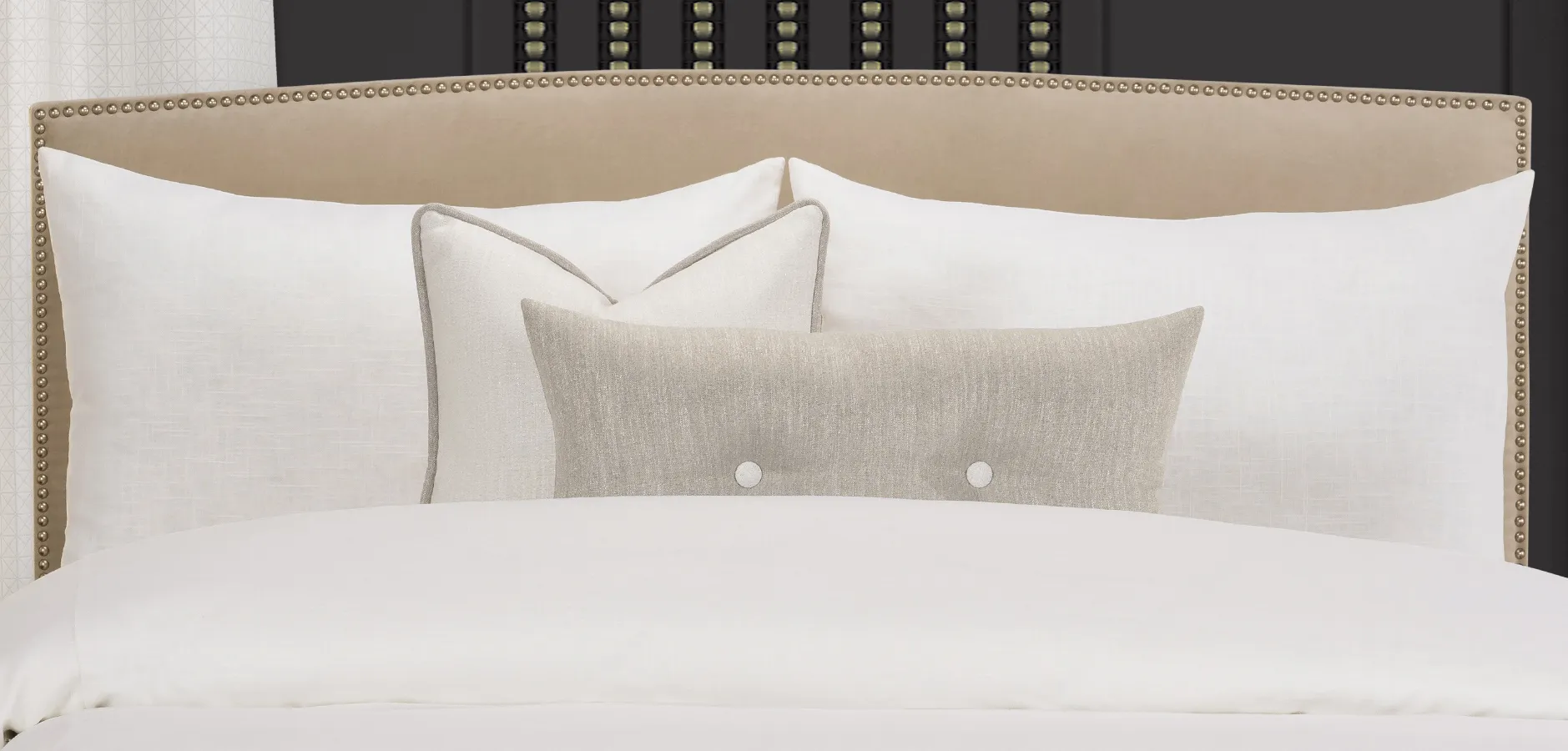 Bellgrove White 6pc Queen Duvet Cover Set - Image 1