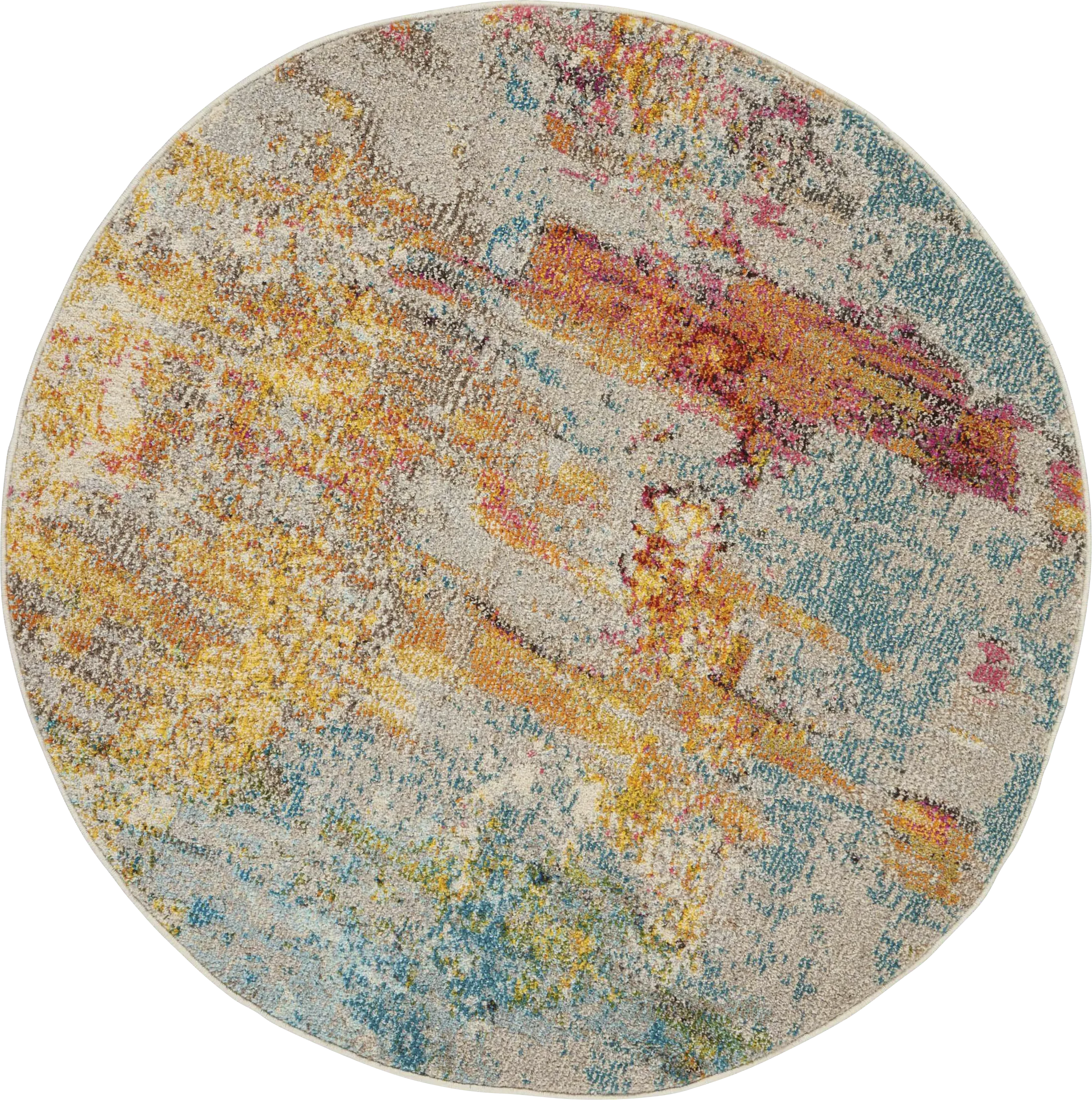 Stormy Skies Blue 7'10 Round Rug - Thumbnail - Image 1