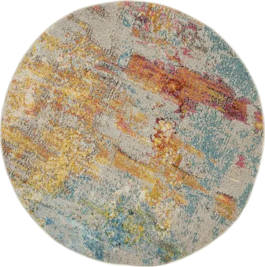 Stormy Skies Blue 5'3 Round Rug