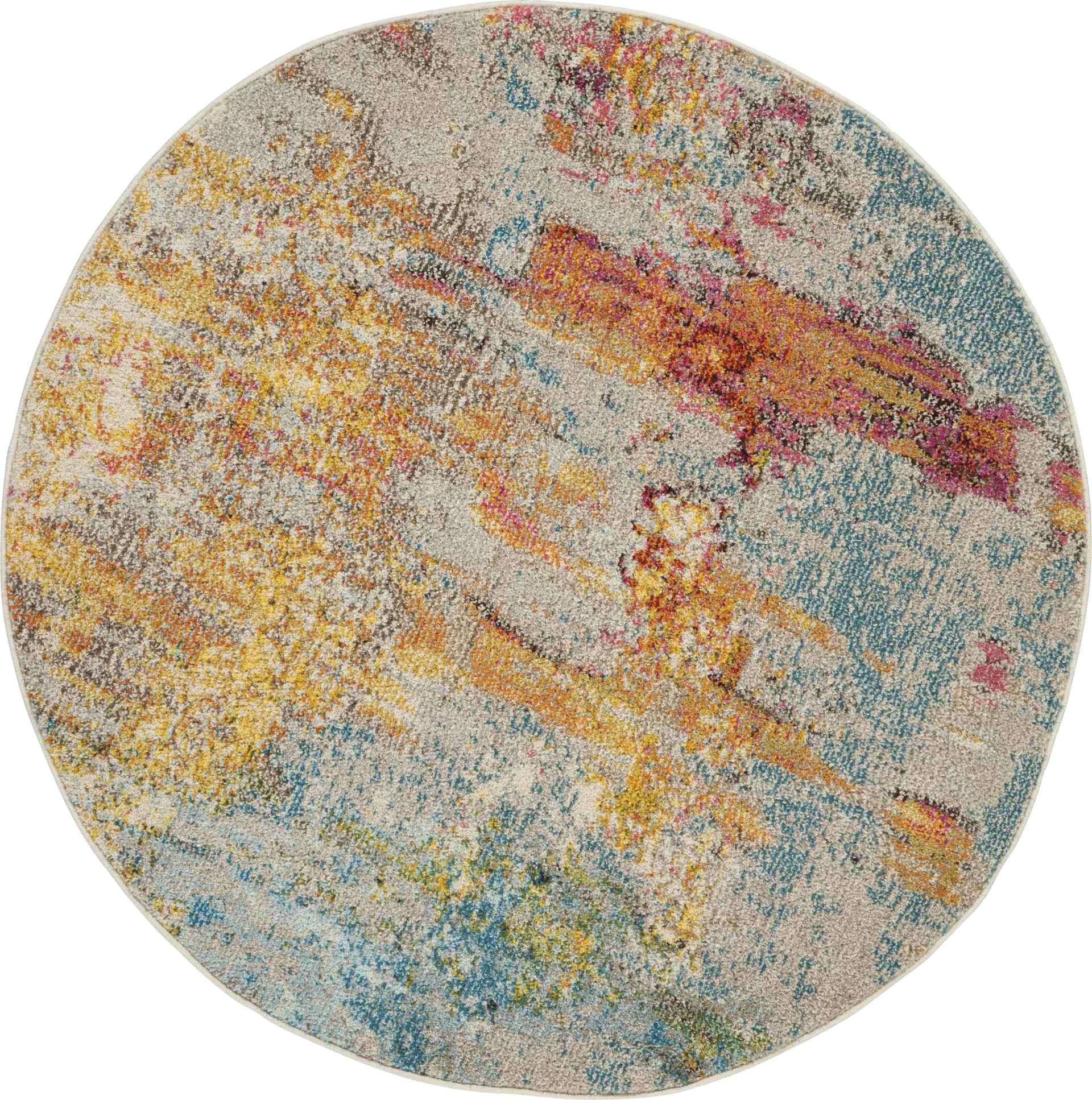 Stormy Skies Blue 7'10 Round Rug - Image 1