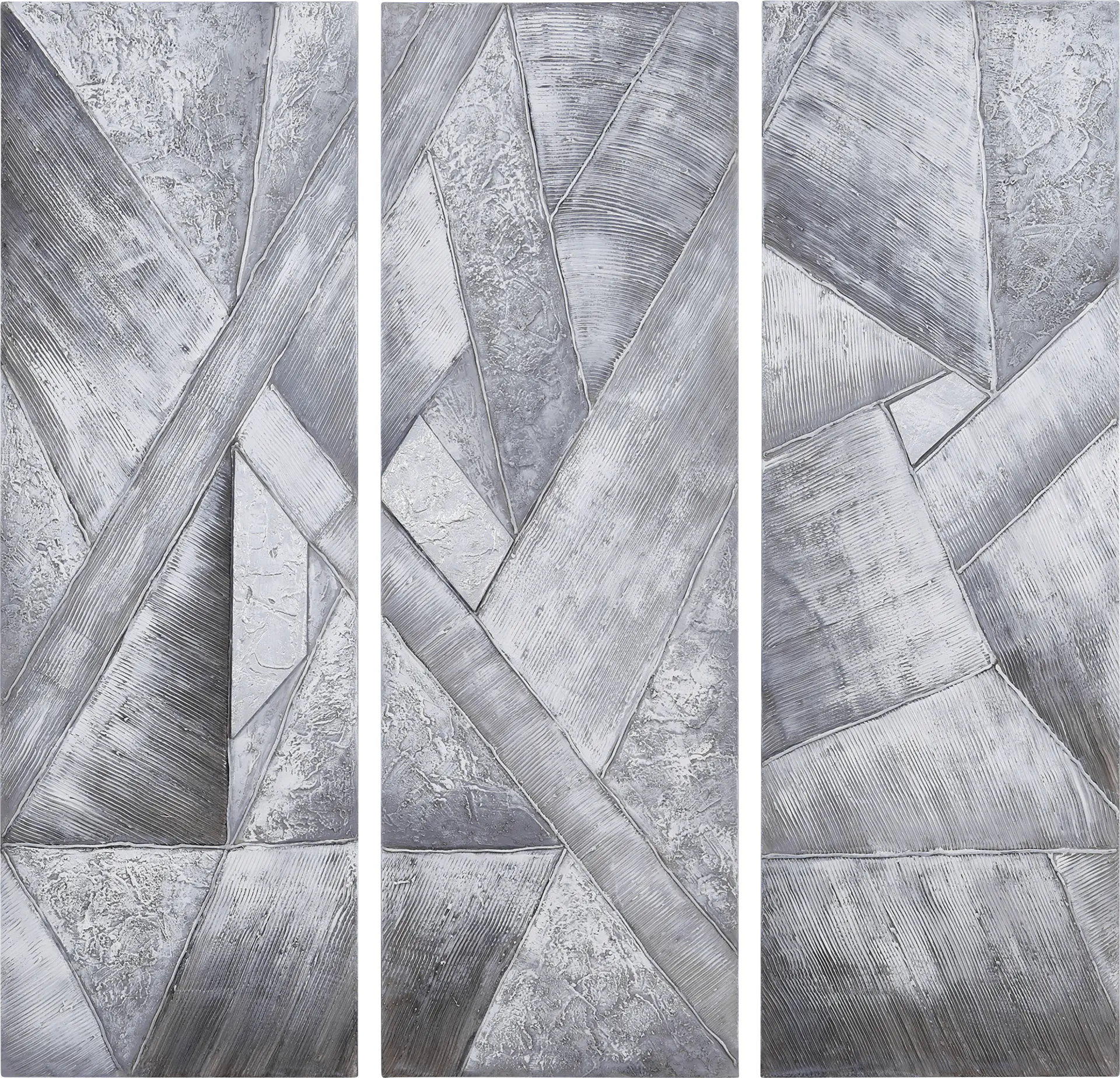 Dividing Thoughts Gray Artwork, Set of 3
