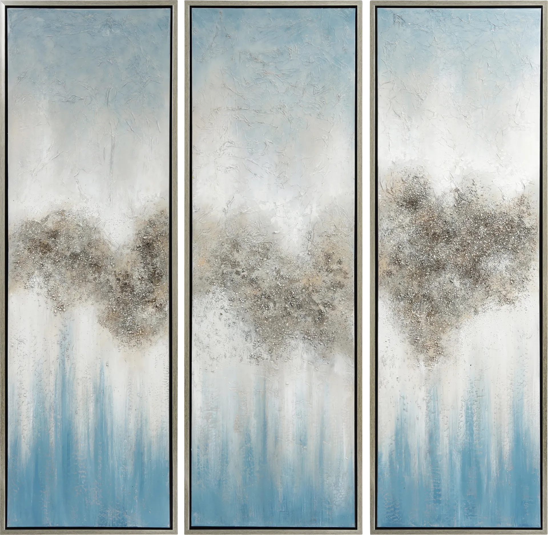 Cloud Formation Blue Artwork, Set of 3 - Image 1