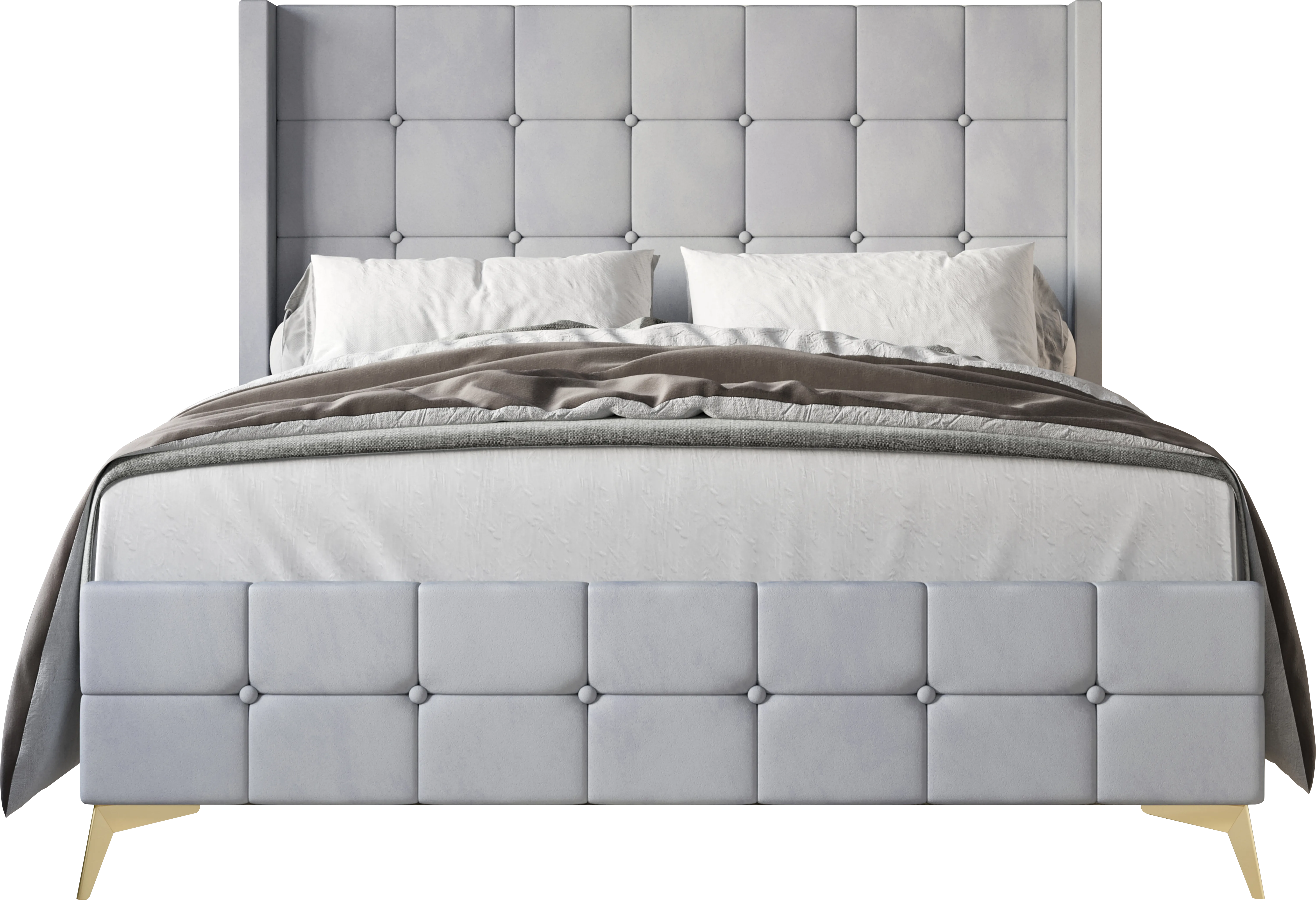 Allpeina Gray Queen Bed - Thumbnail - Image 1