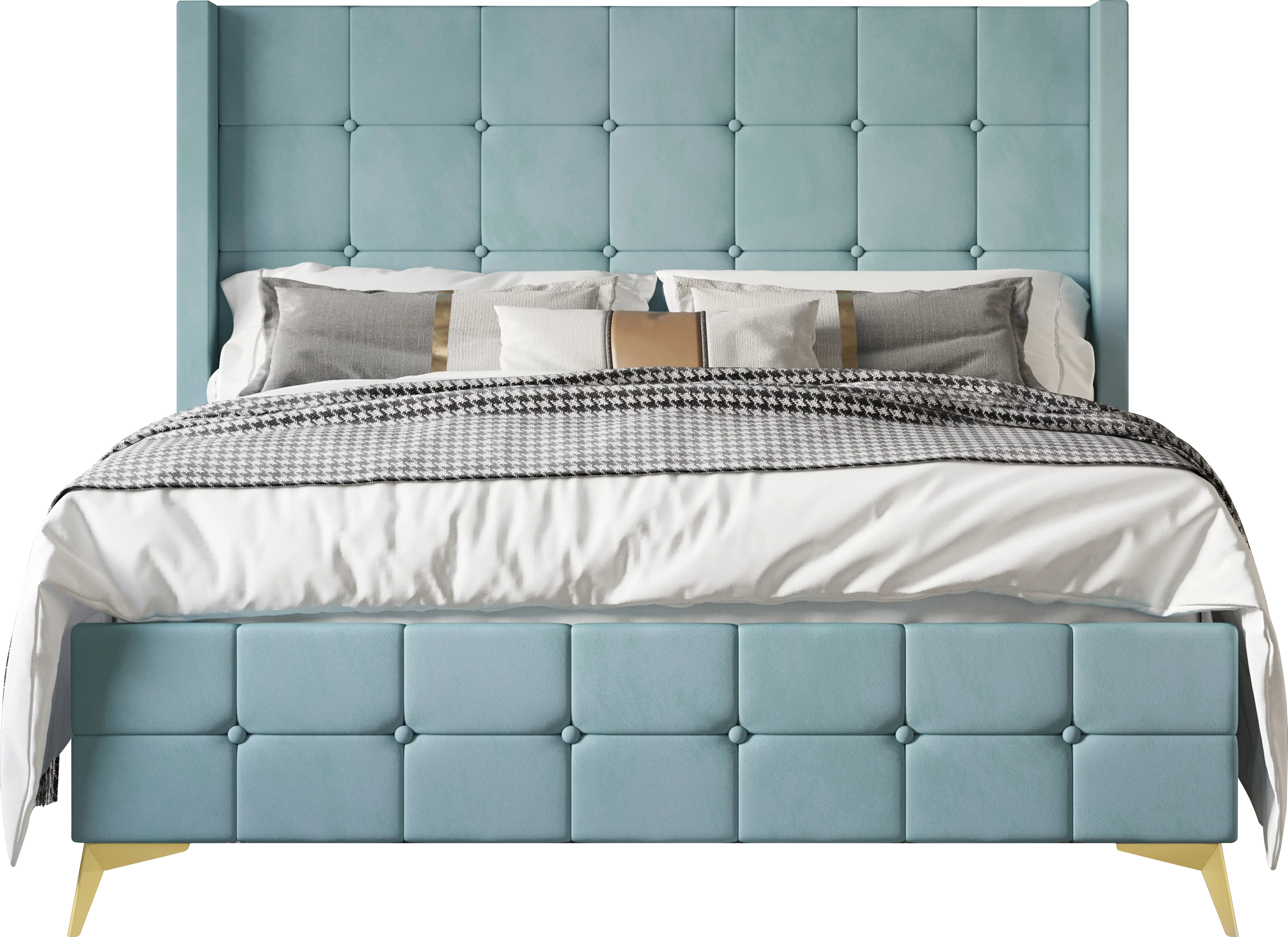 Allpeina Blue King Bed - Thumbnail - Image 1