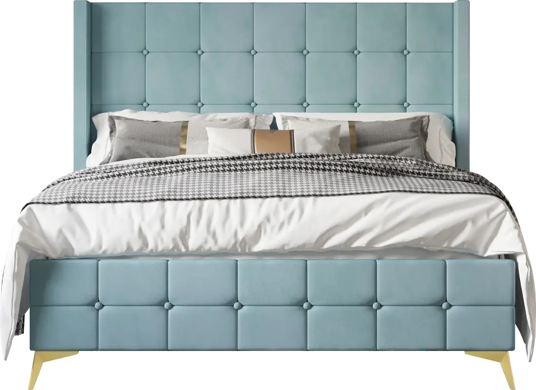 Allpeina Blue Queen Bed