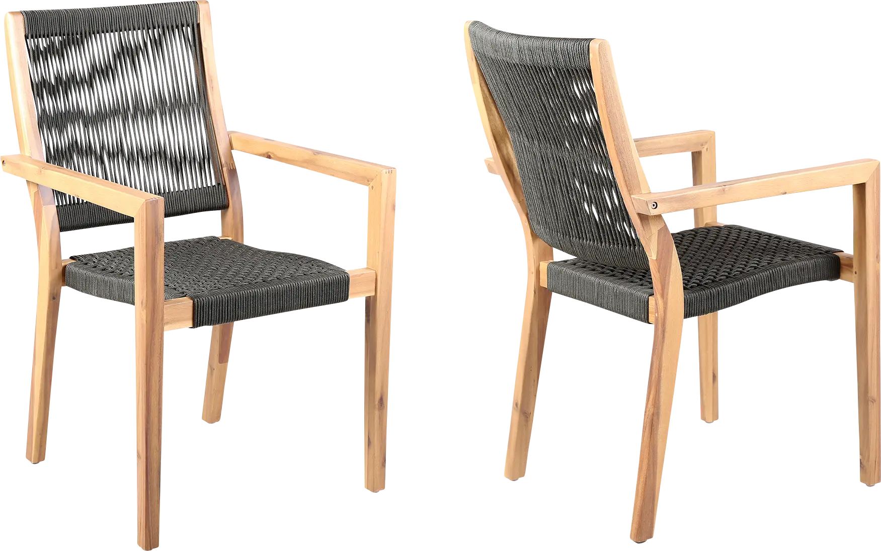 Outdoor Borbeck Black Arm Chair, Set of 2