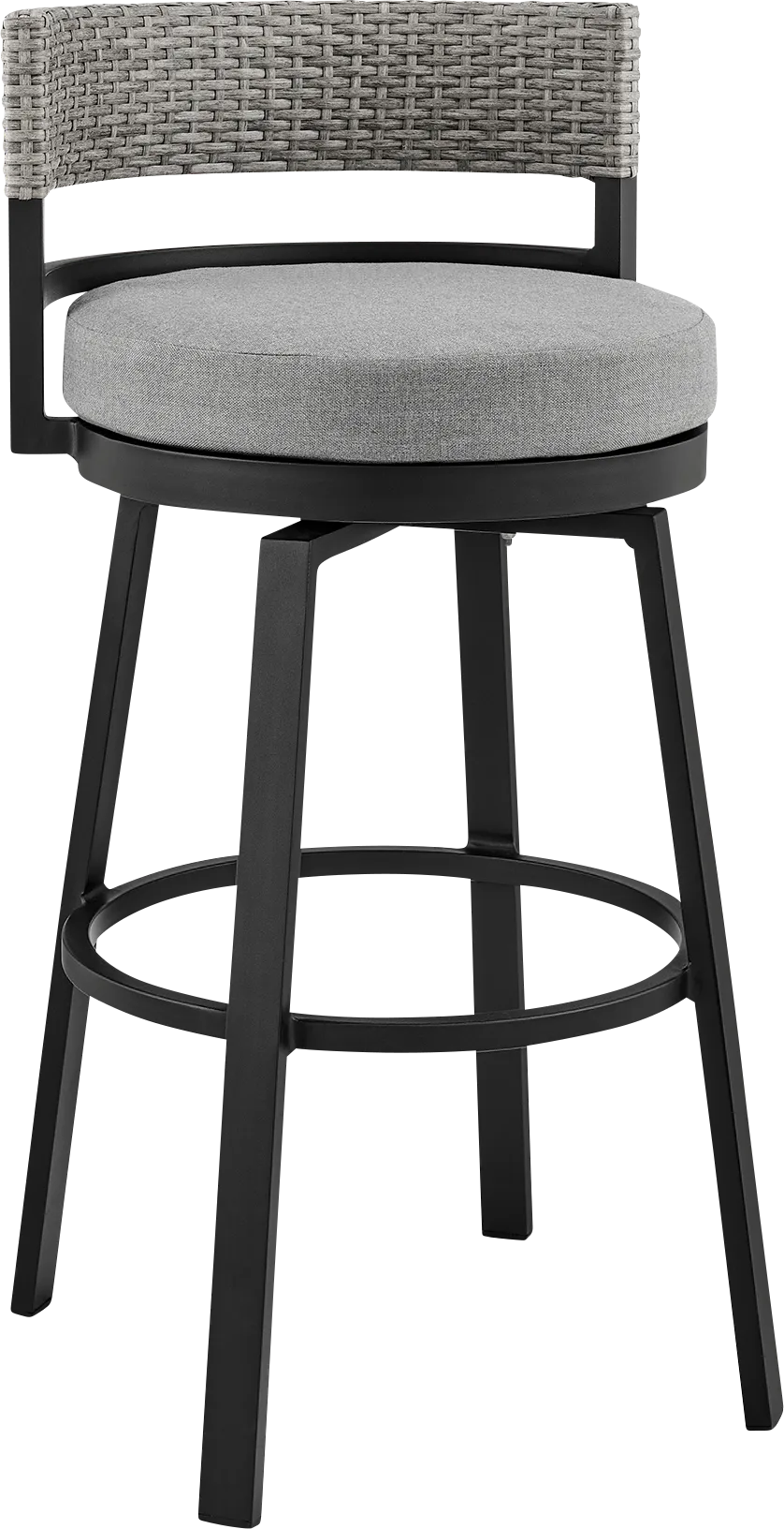 Outdoor Alresford Black Swivel Counter Stool - Image 1
