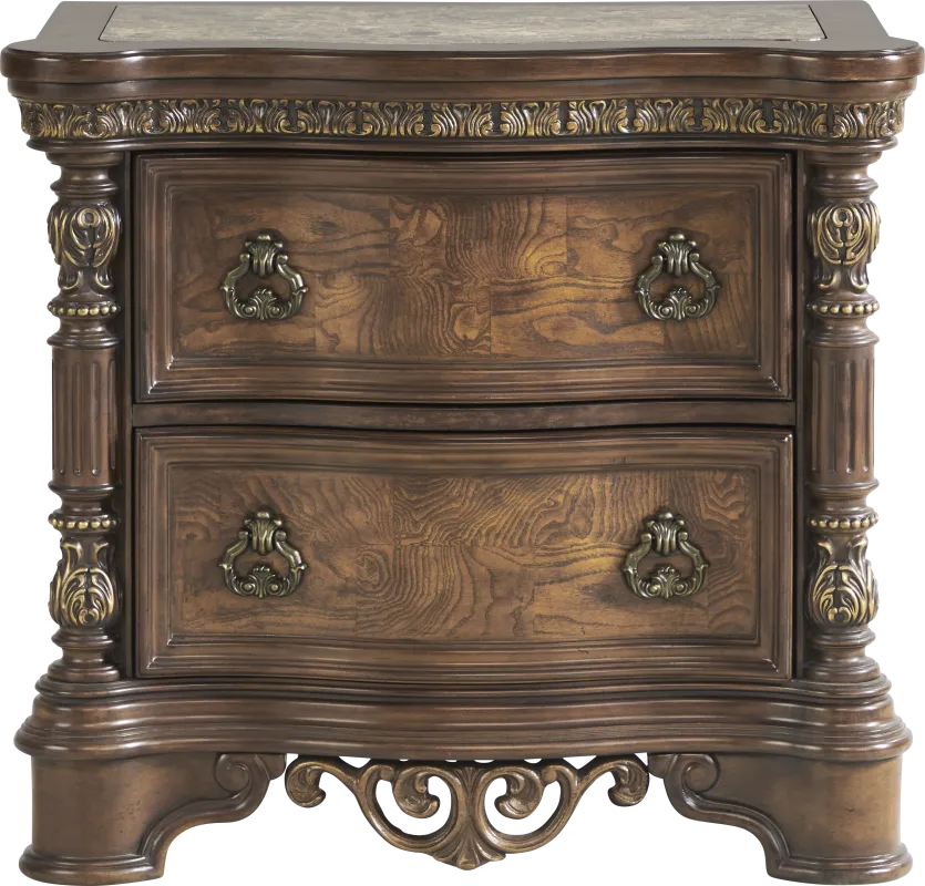 Yorkshire Manor Brown Nightstand