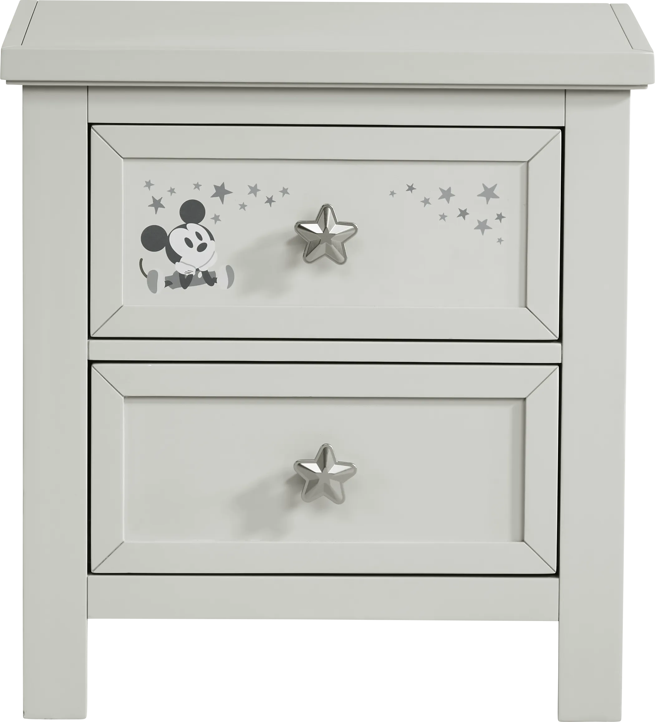 Mickey Mouse and Minnie Mouse Gray Nightstand with Classic Art - Thumbnail - Image 1