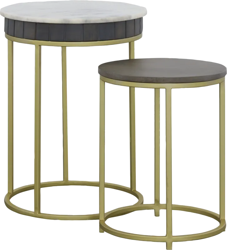 Mulga Gray Nesting End Table, Set of 2
