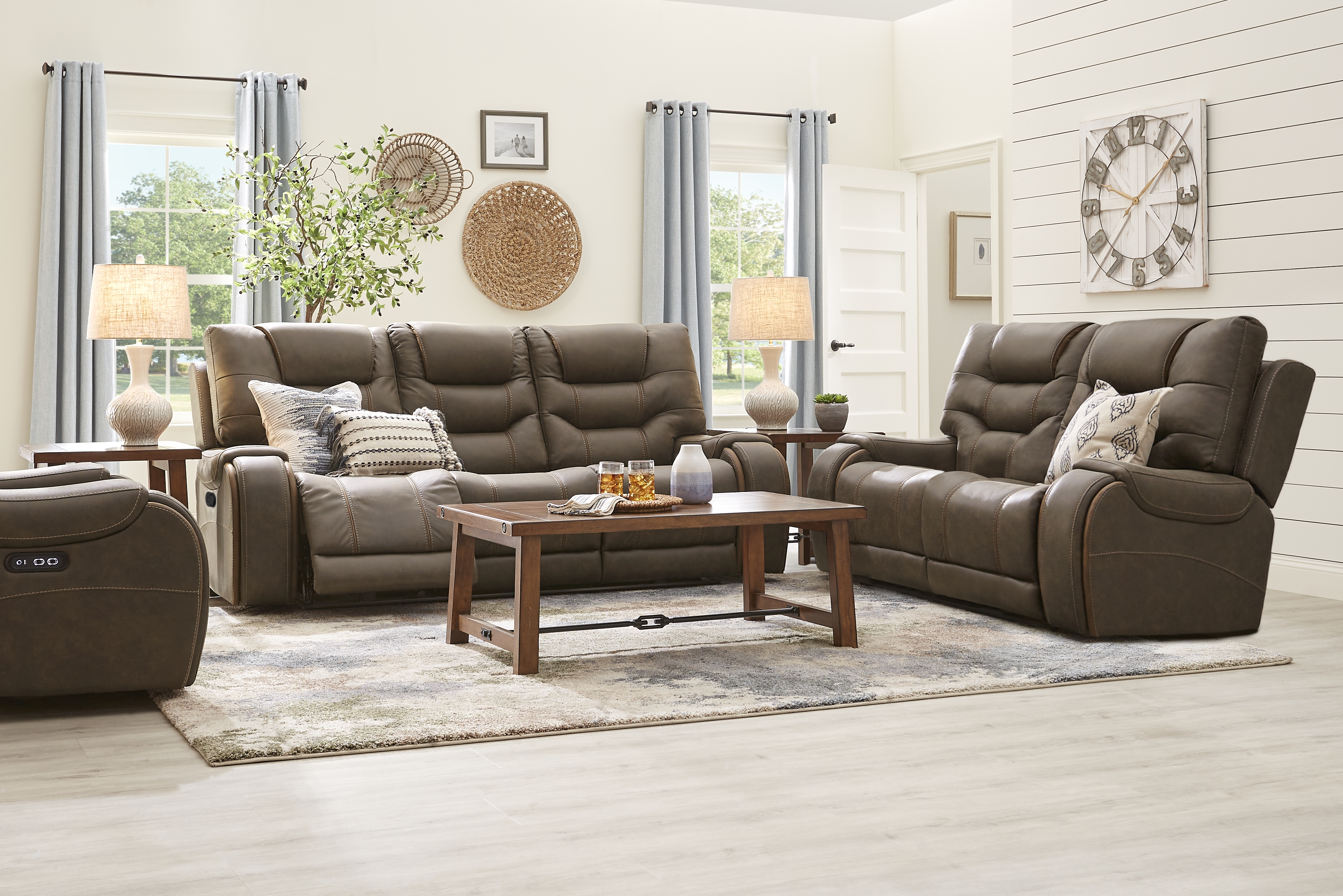 Laredo Springs Brown Dual Power Recliner