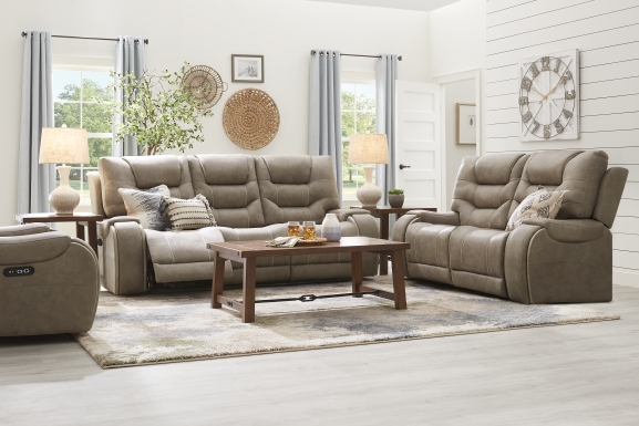 Laredo Springs Gray Dual Power Recliner