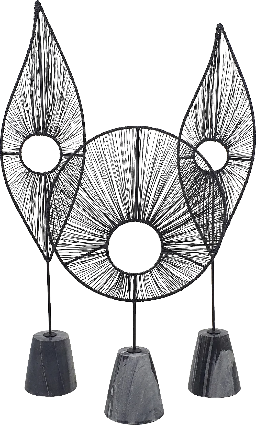 Boggiano Black Statue, Set of 3 - Image 1