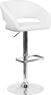 Corley White Adjustable Swivel Barstool