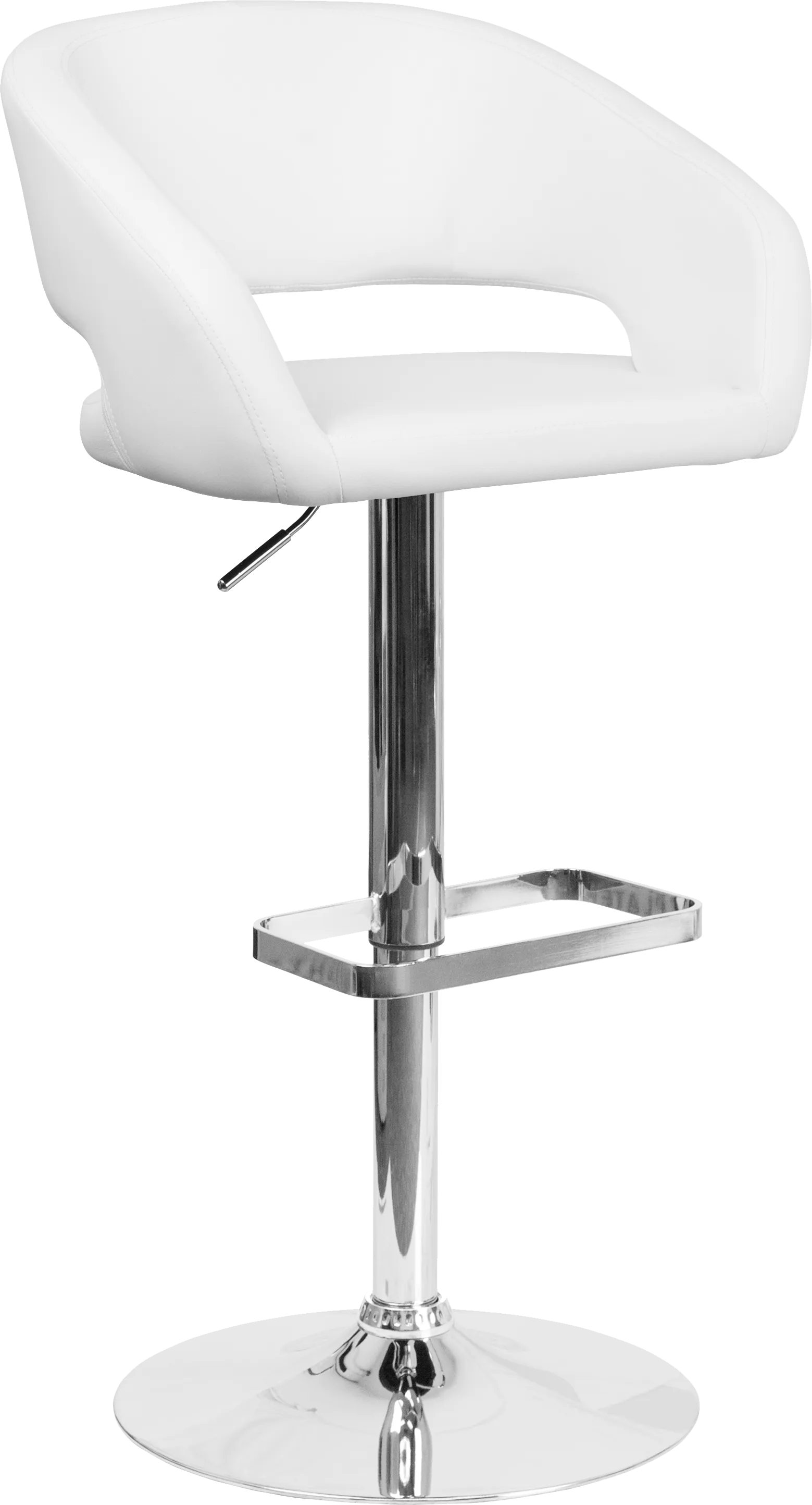 Corley White Adjustable Swivel Barstool - Image 1