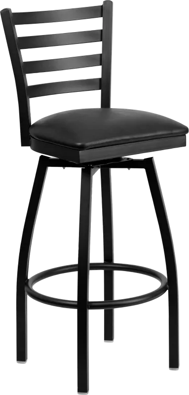 Verdon Black Swivel Barstool