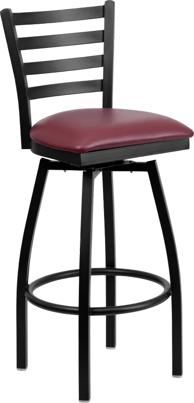 Verdon Burgundy Swivel Barstool