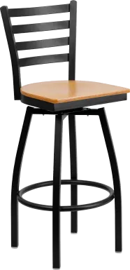 Verdon Black Swivel Barstool