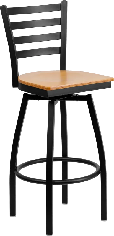 Verdon Black Swivel Barstool