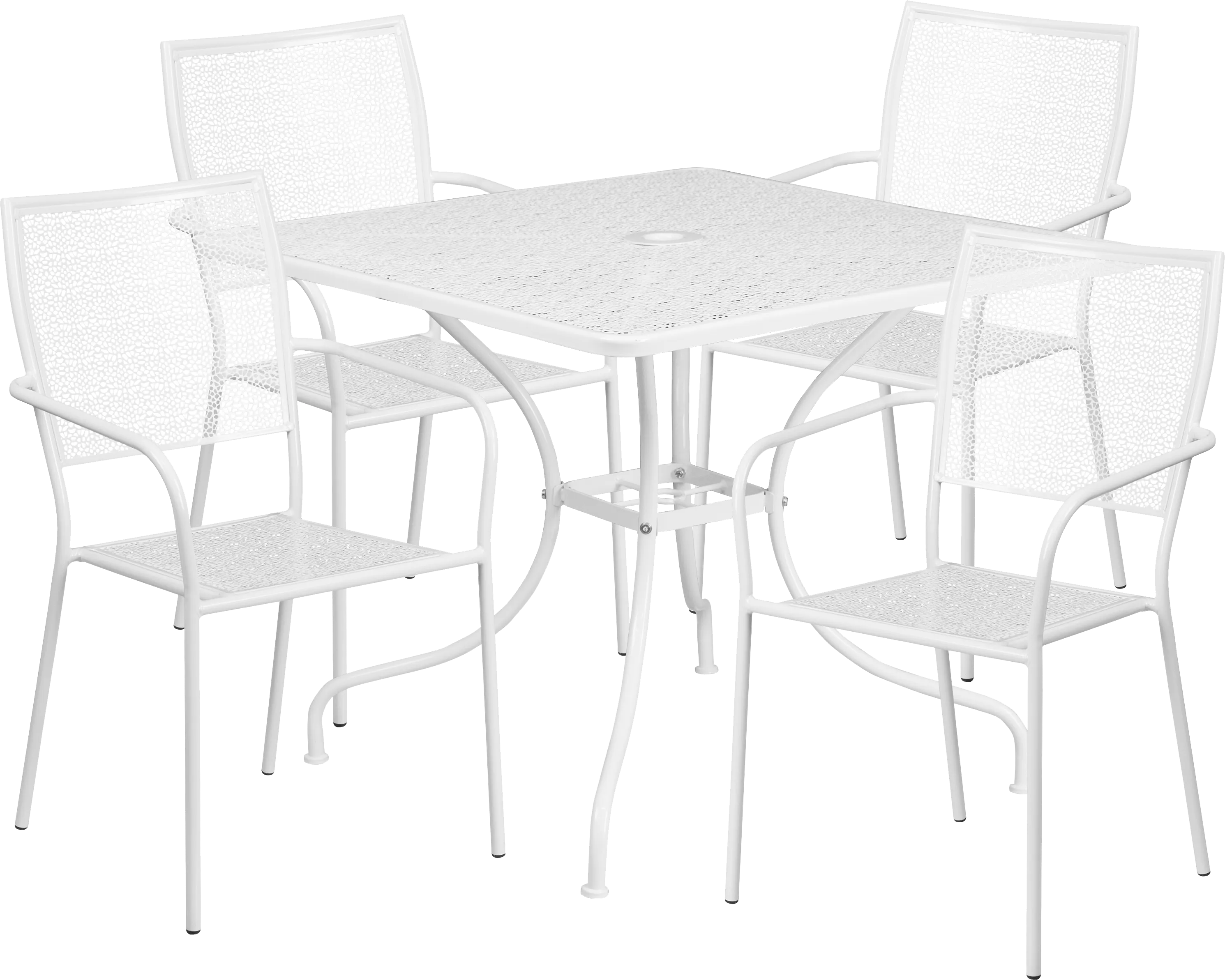 Sunrise Garden White 5 Pc 35.5 in. Square Patio Set - Thumbnail - Image 1