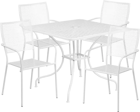 Sunrise Garden White 5 Pc 35.5 in. Square Patio Set