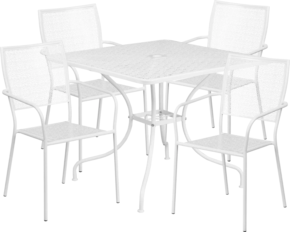 Sunrise Garden White 5 Pc 35.5 in. Square Patio Set