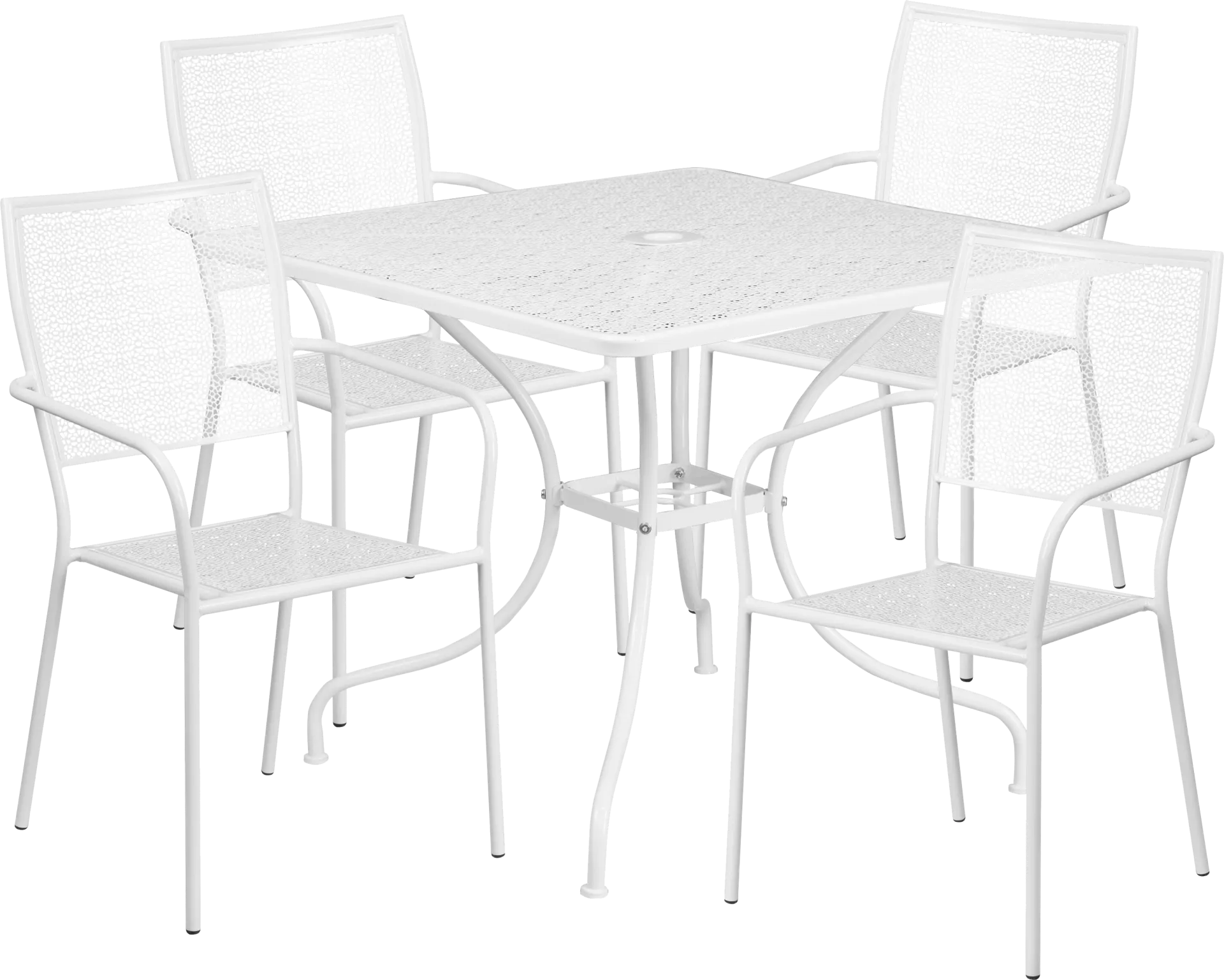 Sunrise Garden White 5 Pc 35.5 in. Square Patio Set - Image 1