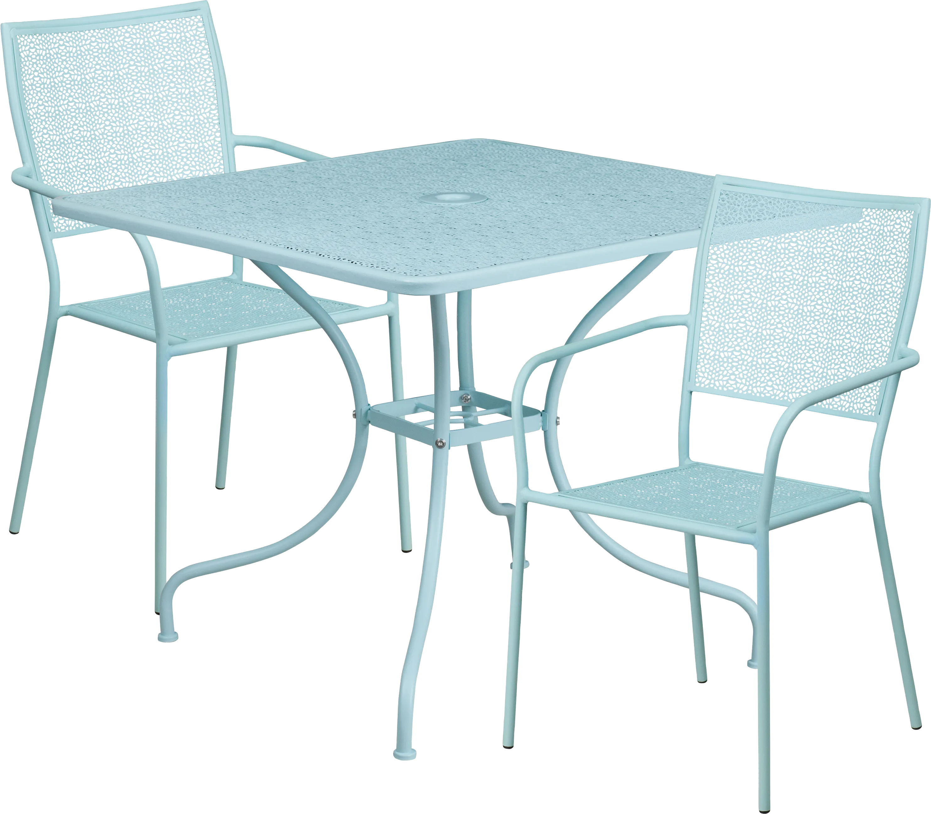 Sunrise Garden Blue 3 Pc 35.5 in. Square Patio Set - Thumbnail - Image 1