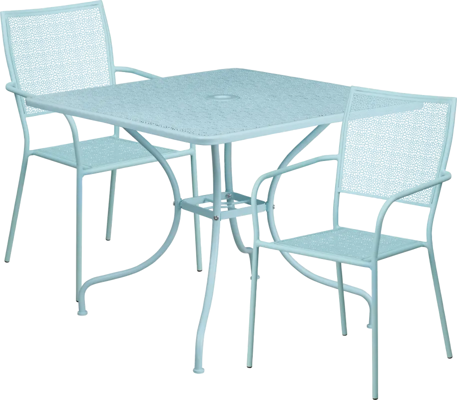 Sunrise Garden Blue 3 Pc 35.5 in. Square Patio Set