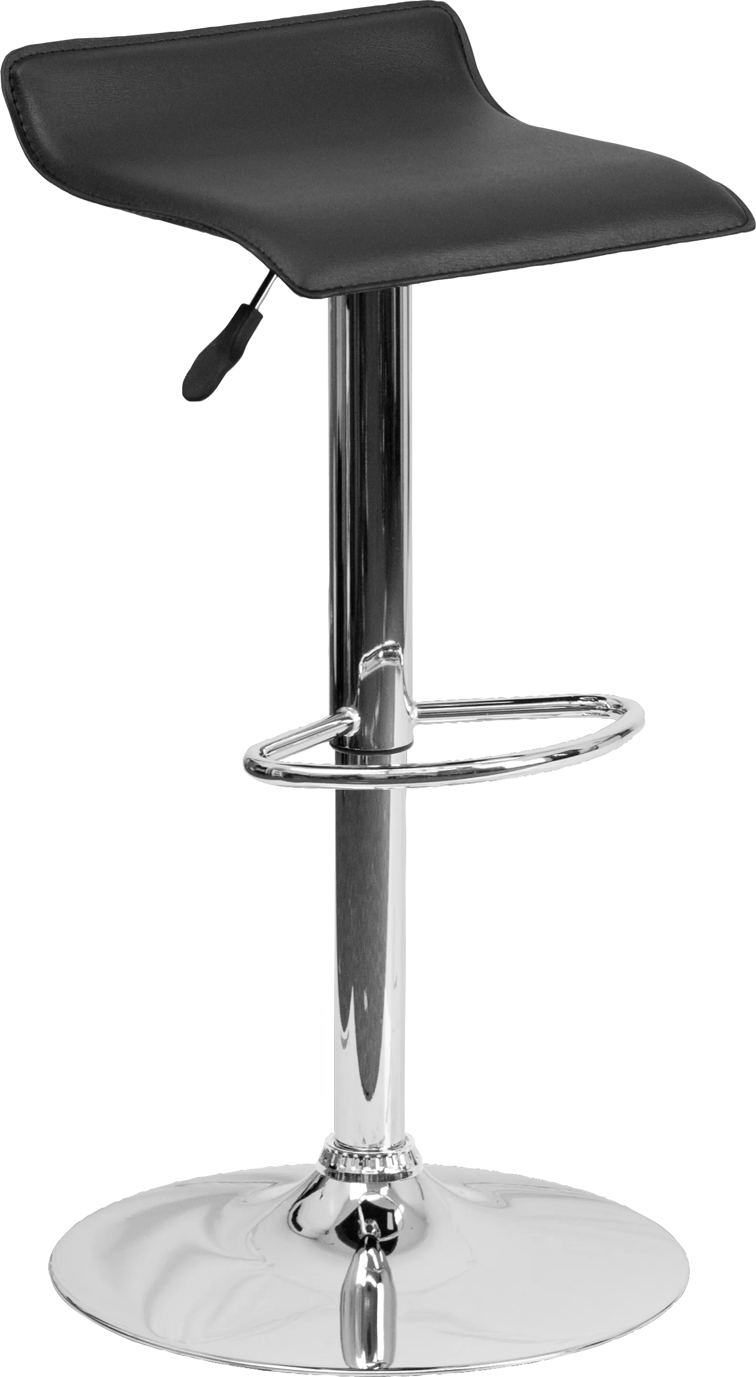 Salix Black Adjustable Swivel Barstool - Thumbnail - Image 1