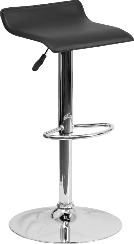 Salix Black Adjustable Swivel Barstool