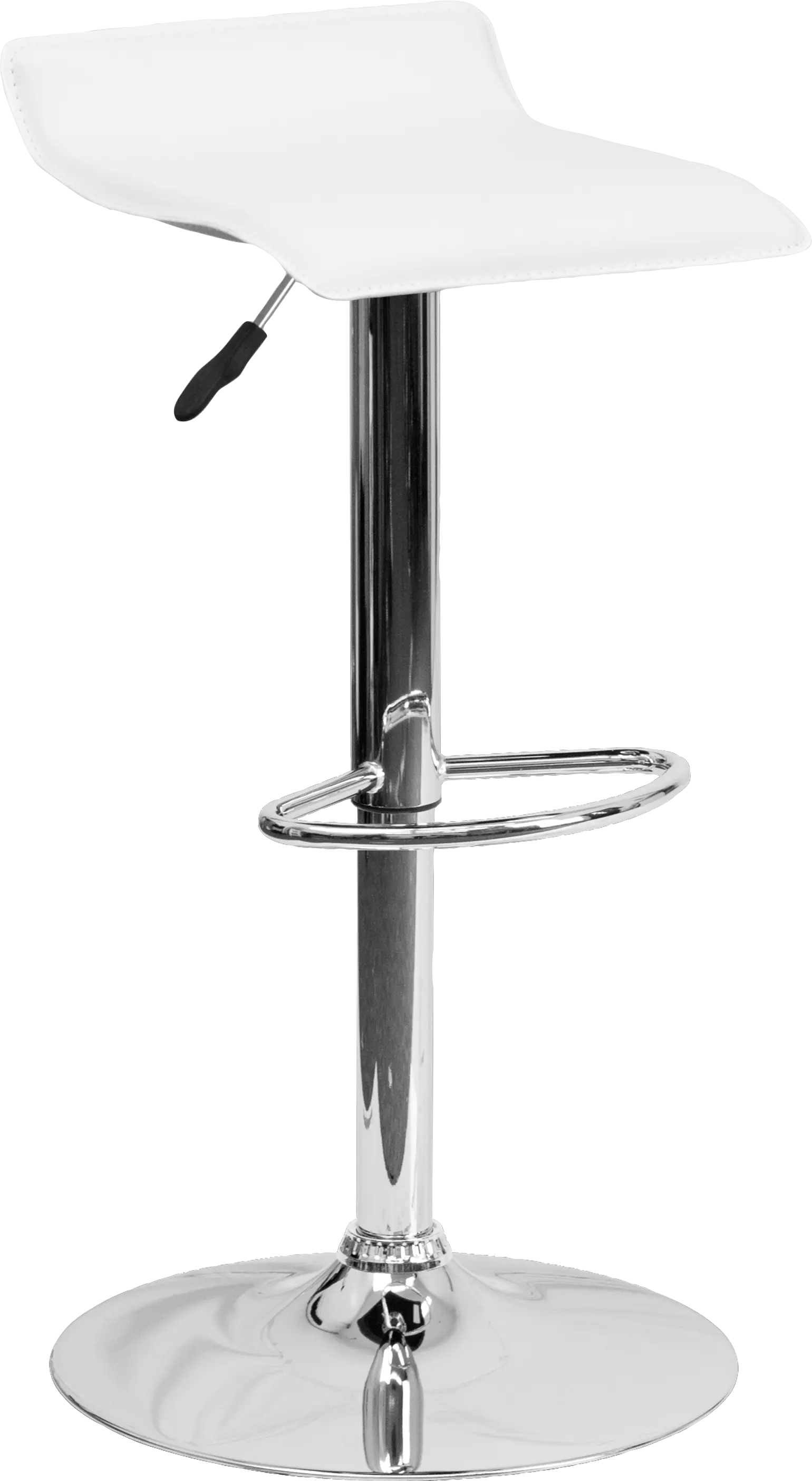 Salix White Adjustable Swivel Barstool