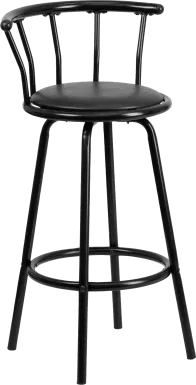 Autry Black Swivel Barstool