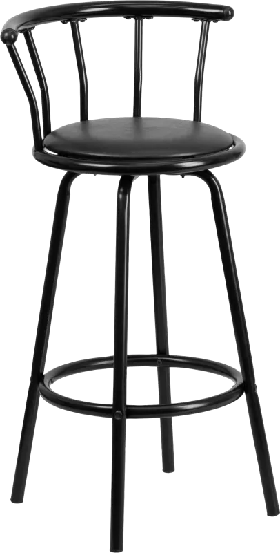 Autry Black Swivel Barstool