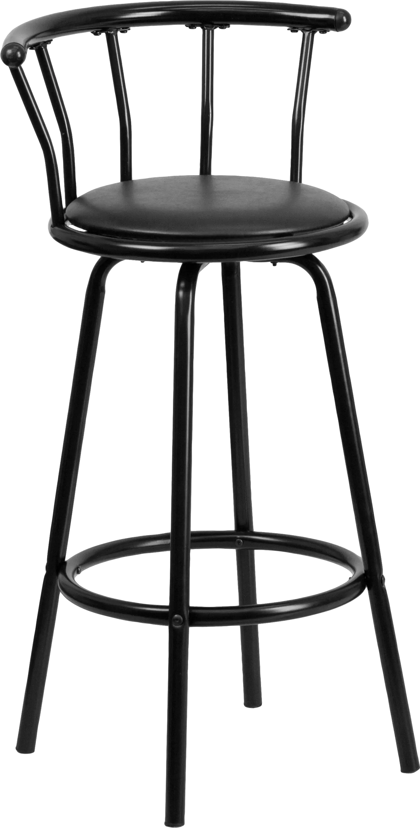 Autry Black Swivel Barstool