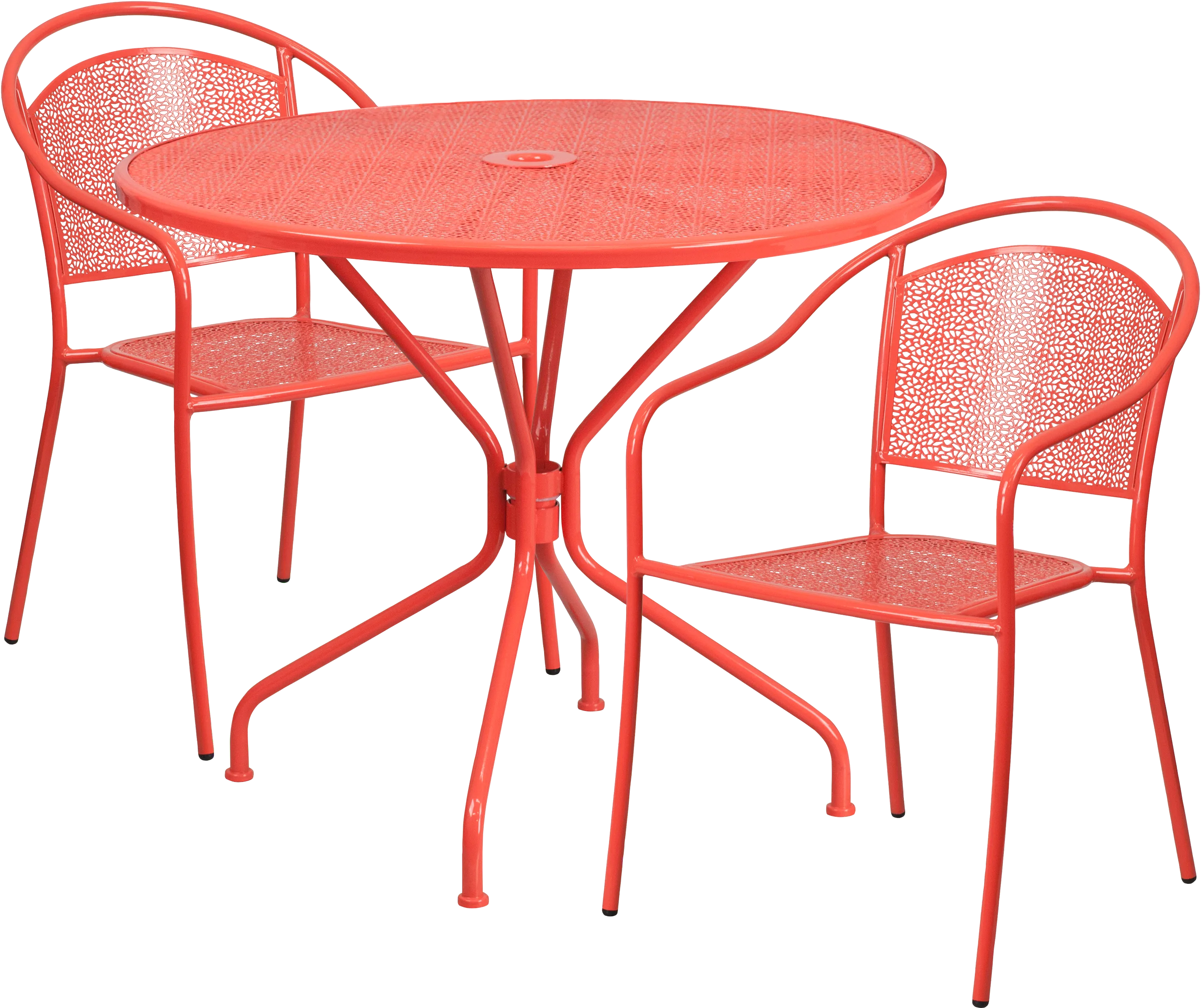 Dockside Coral 3 Pc 35 in. Round Patio Set - Thumbnail - Image 1