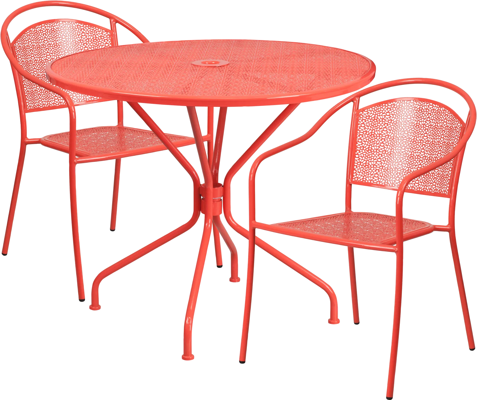 Dockside Coral 3 Pc 35 in. Round Patio Set - Image 1