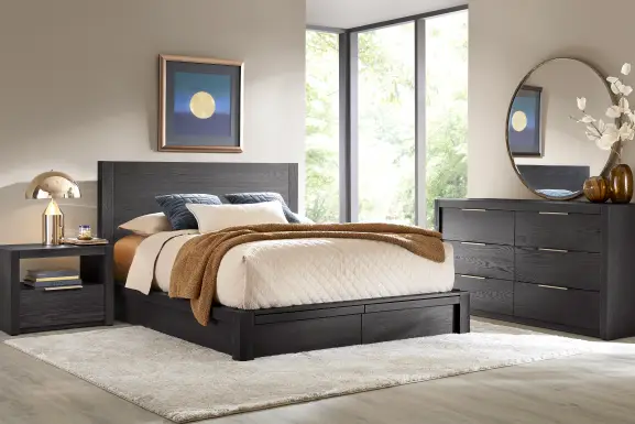 Easton Park Black 3 Pc Queen Storage Bed