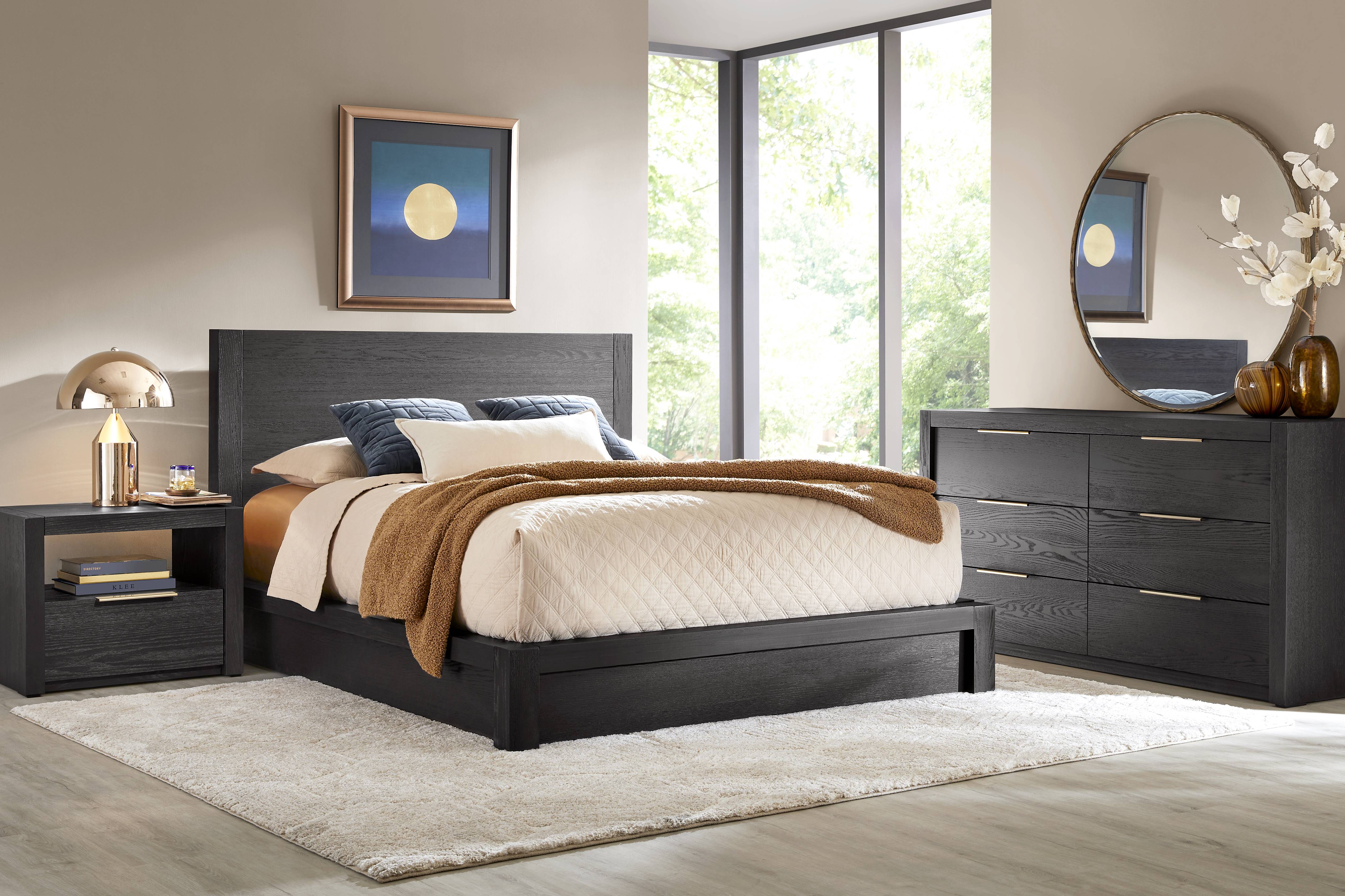 Easton Park Black 3 Pc Queen Panel Bed - Thumbnail - Image 2