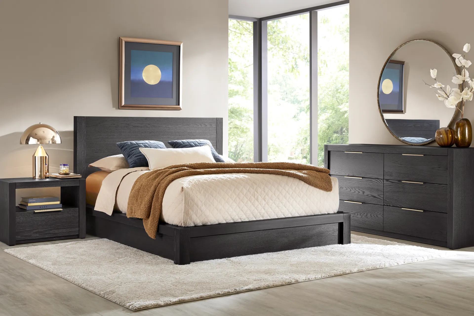 Easton Park Black 3 Pc Queen Panel Bed - Image 1