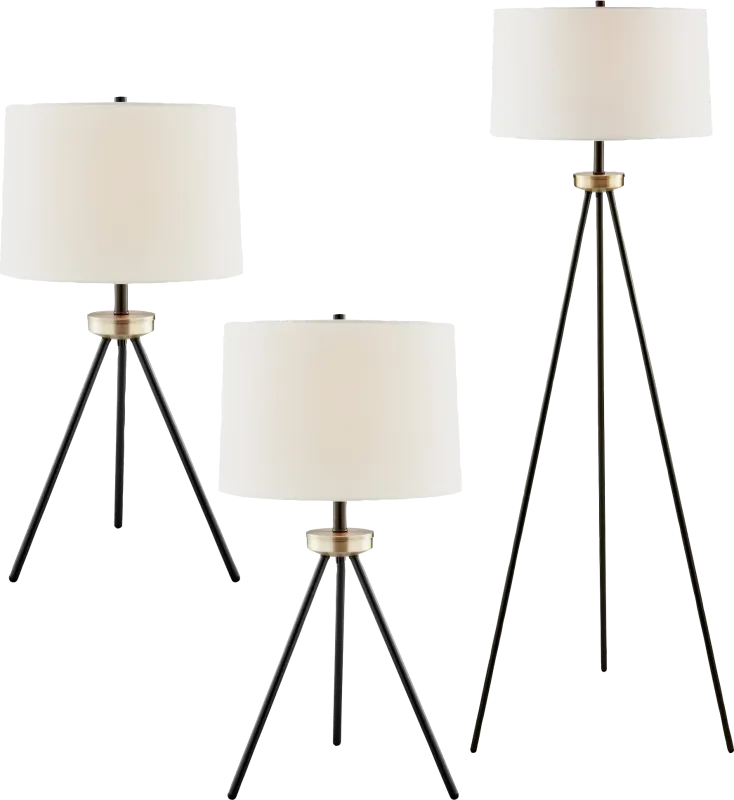 Emmons Way Bronze Table Lamps, Set of 3
