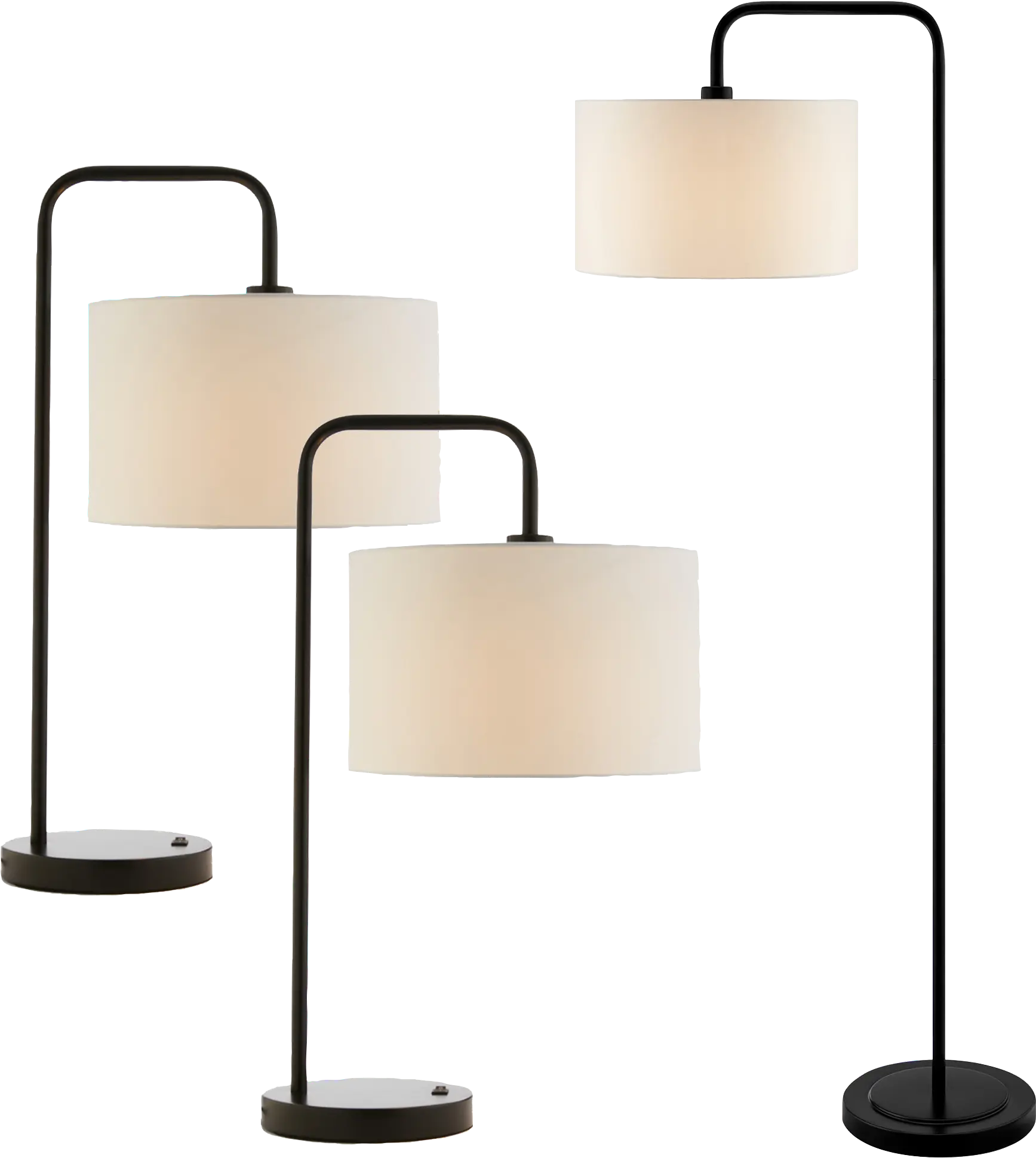 Olmstead Cove Black Table Lamps, Set of 3