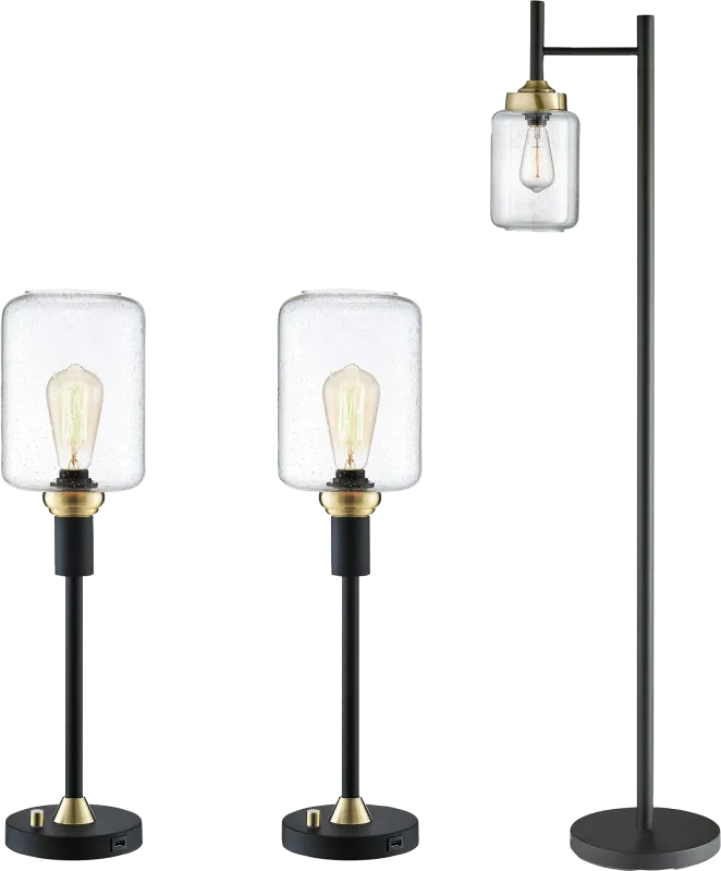 Jones Nest Black Lamp, Set of 3