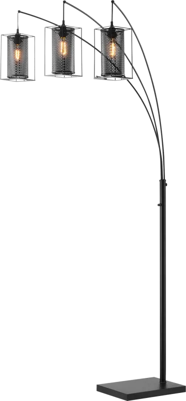 Zimke Cove Black 3-Arc Floor Lamp