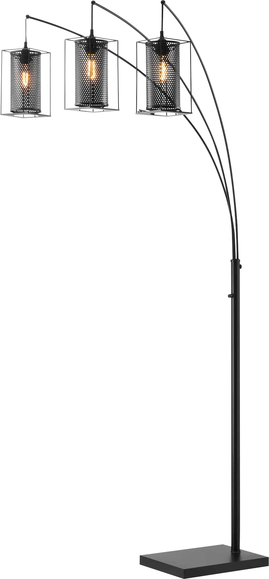 Zimke Cove Black 3-Arc Floor Lamp