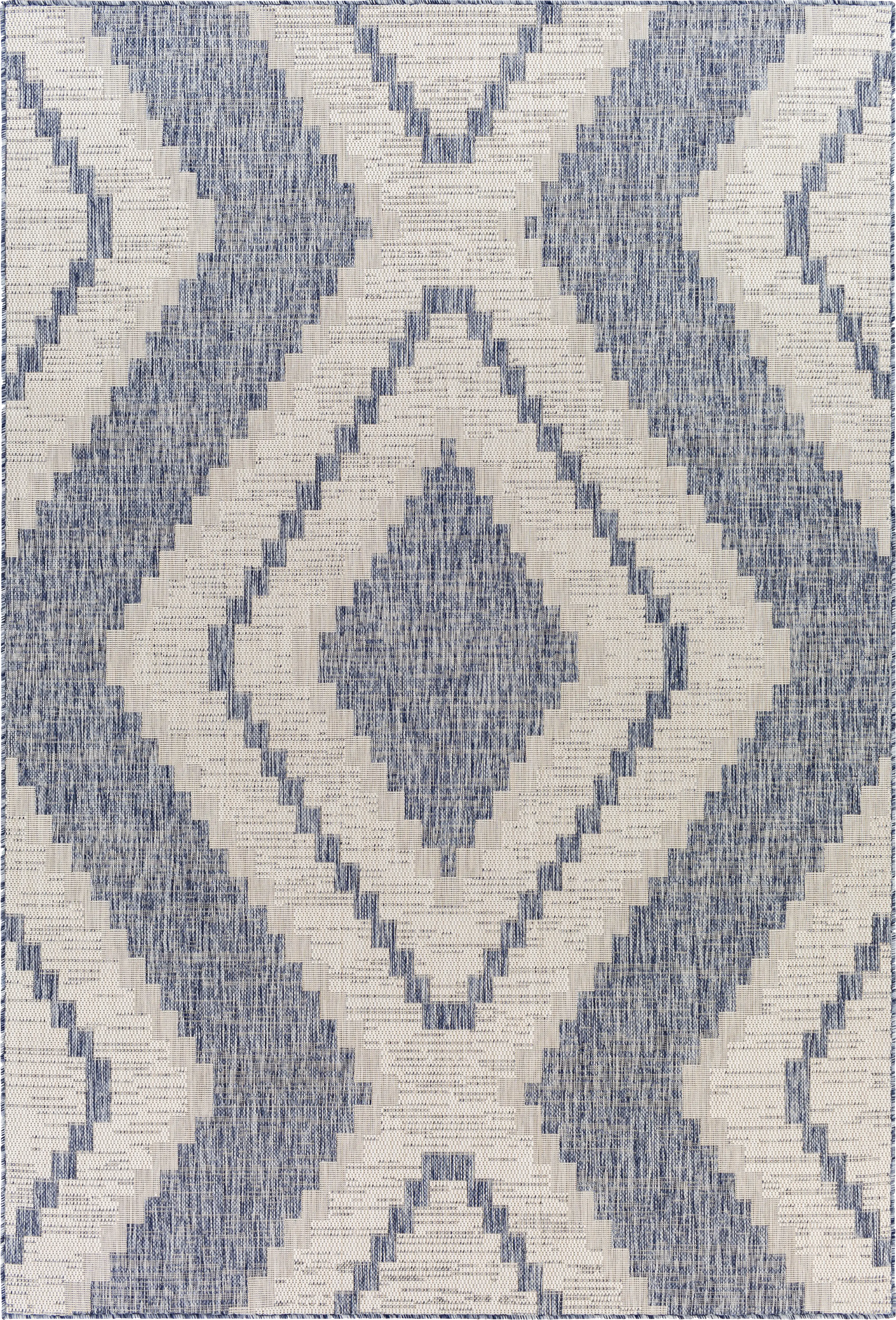 Paros Blue 6'7 x 9' Indoor/Outdoor Rug - Thumbnail - Image 1