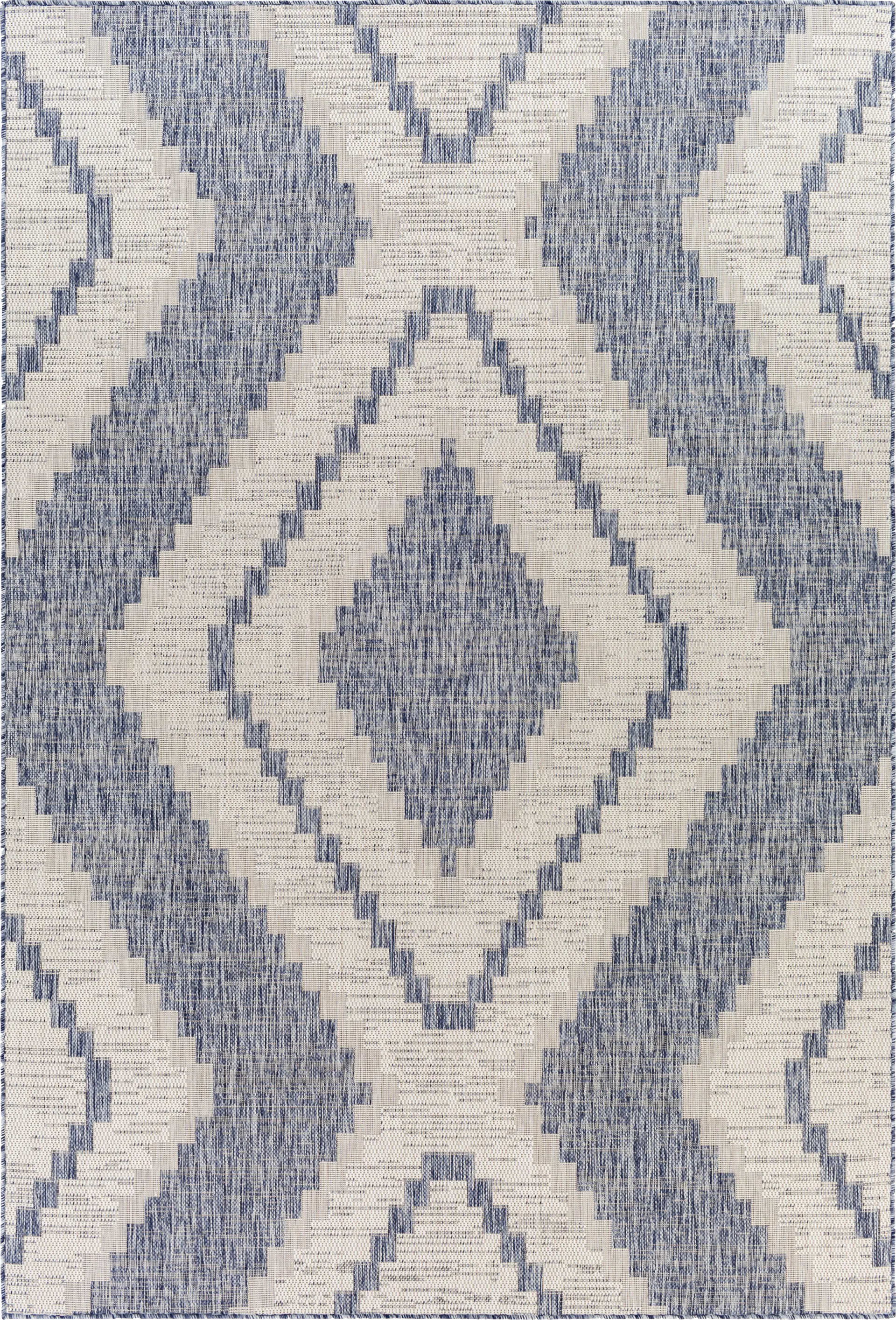 Paros Blue 6'7 x 9' Indoor/Outdoor Rug - Image 1