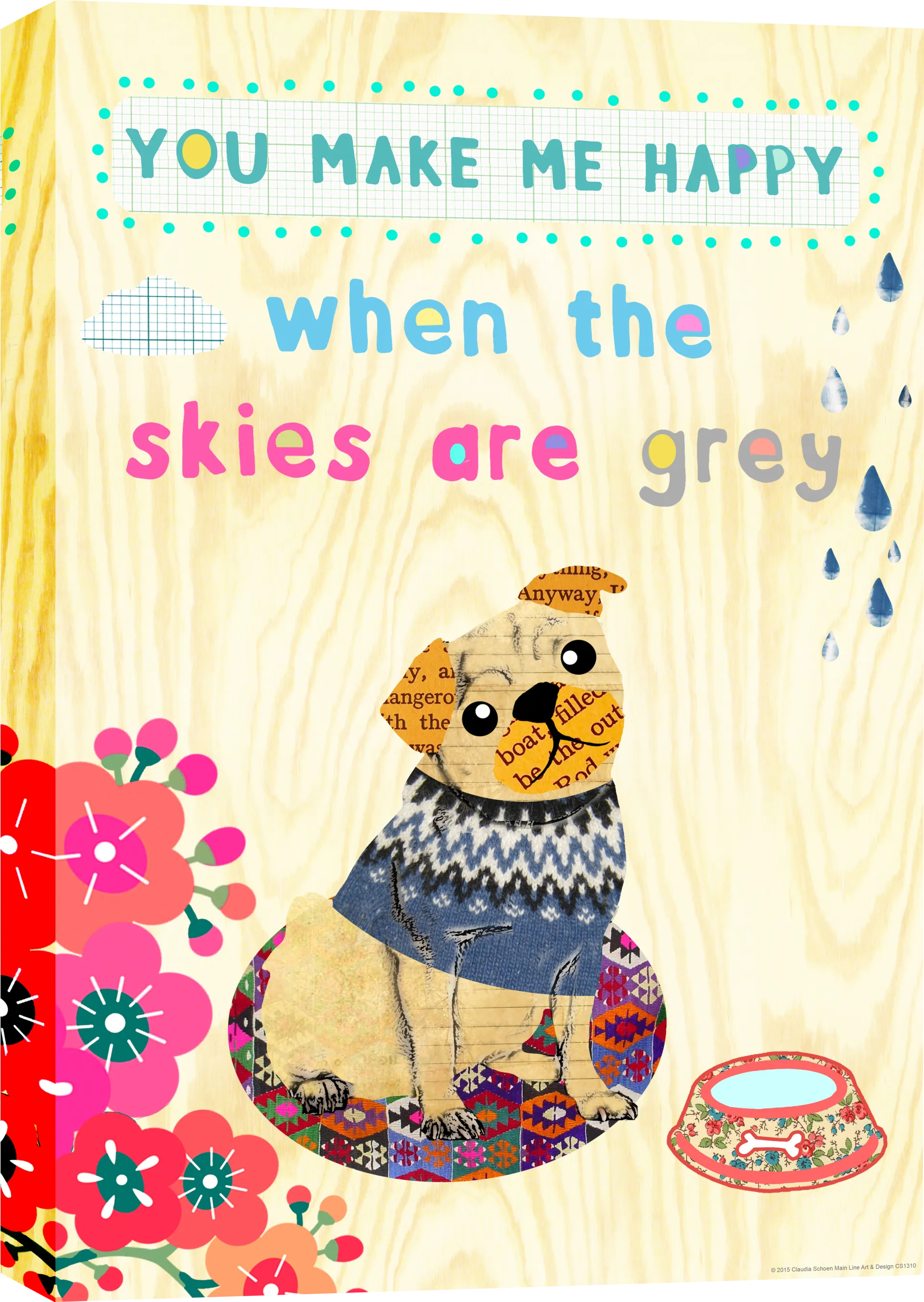 Kids Cozy Puppy Beige Artwork - Image 1